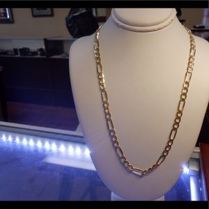 New 14k real yellow gold Figaro chain Brand new